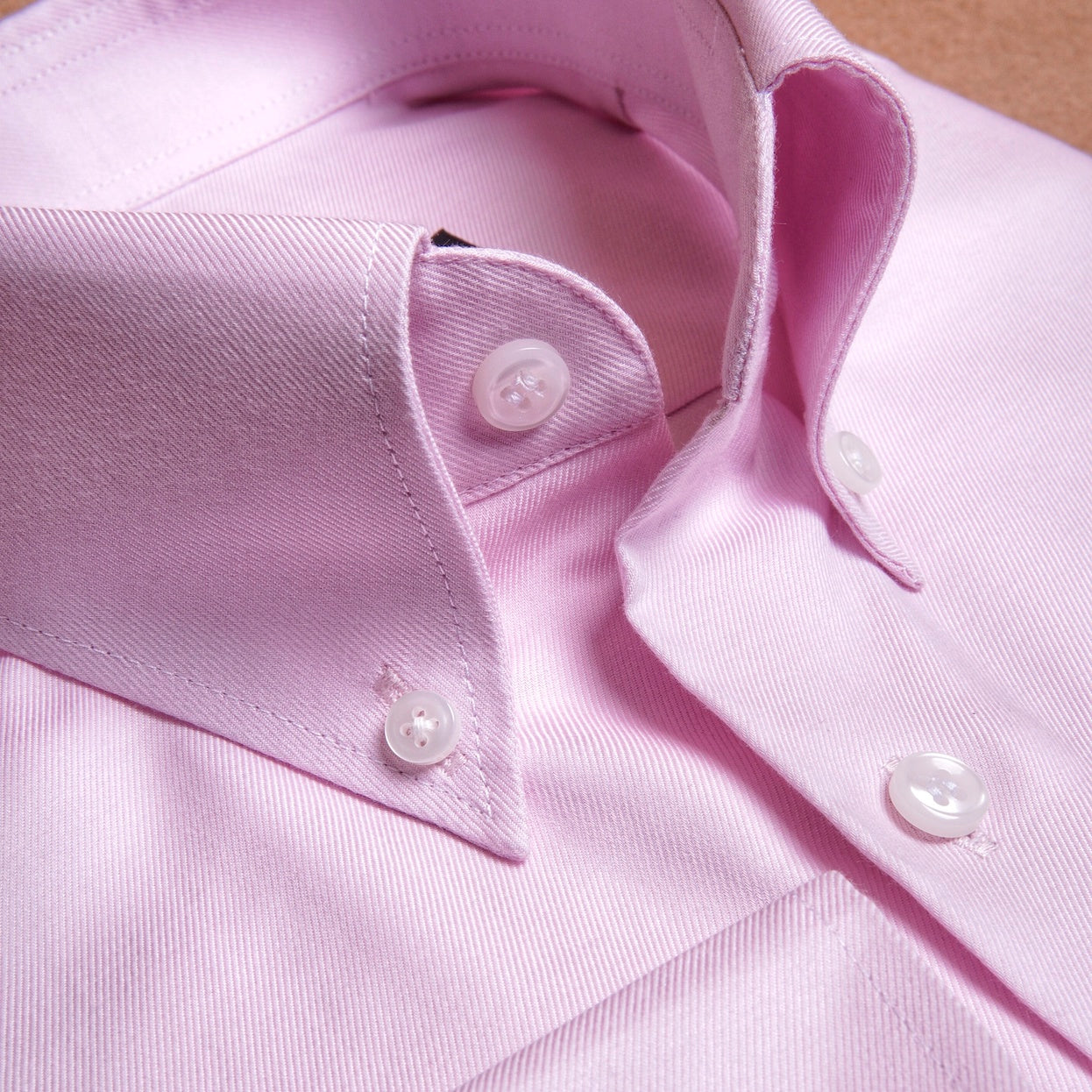 Twill Pink Button Down Cotton Shirt (Sartoria Label)