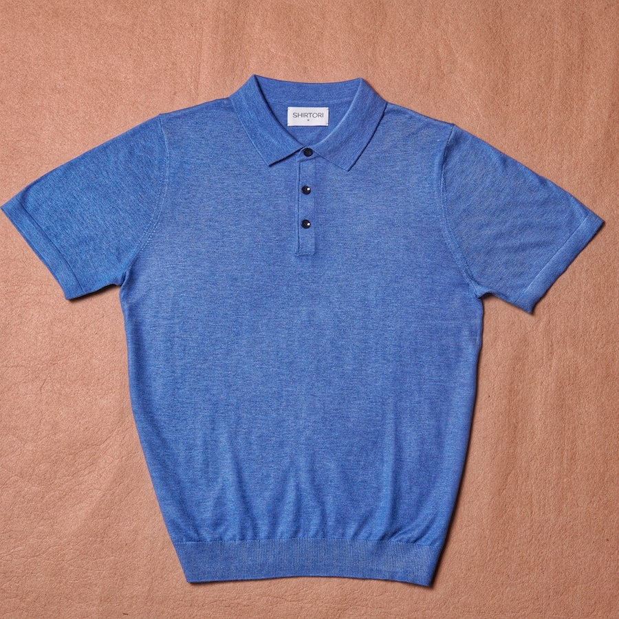 Napoli Azure Blue Knit Polo