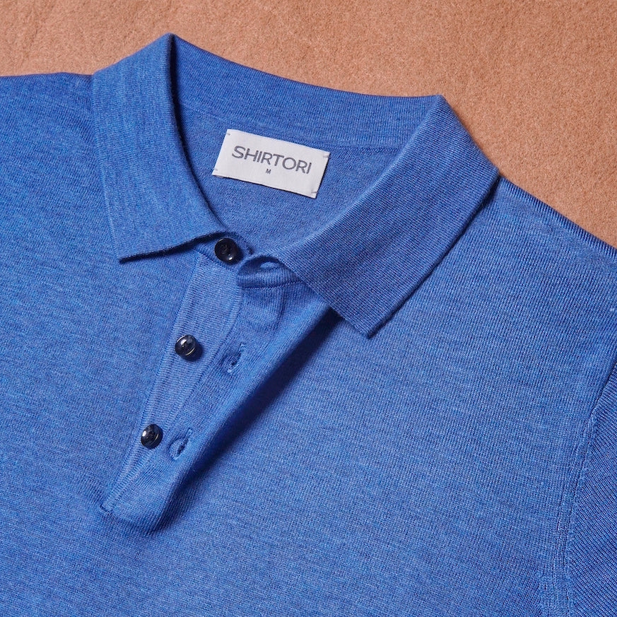 Napoli Azure Blue Knit Polo
