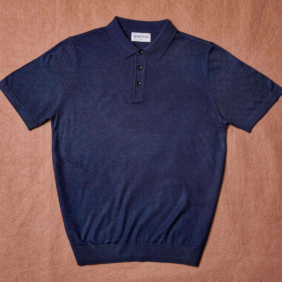 Napoli Melange Dark Blue Knit Polo