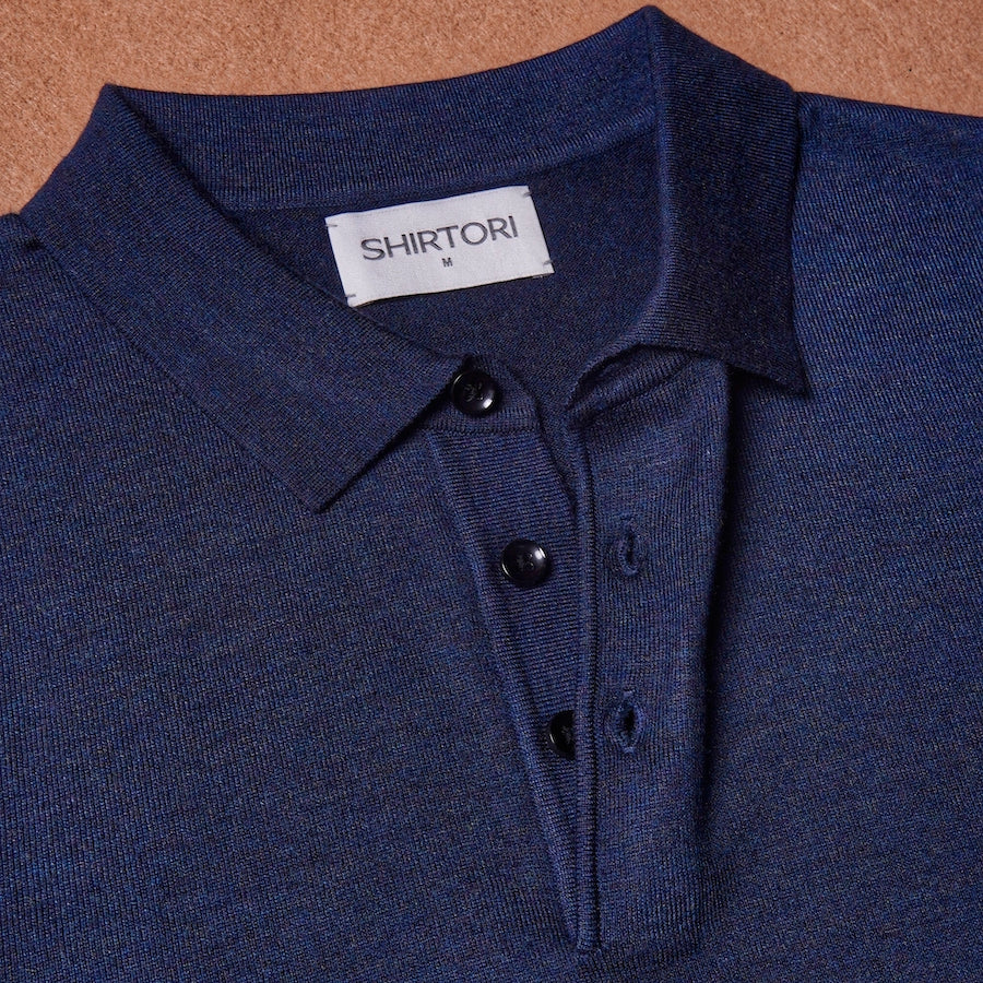 Napoli Melange Dark Blue Knit Polo