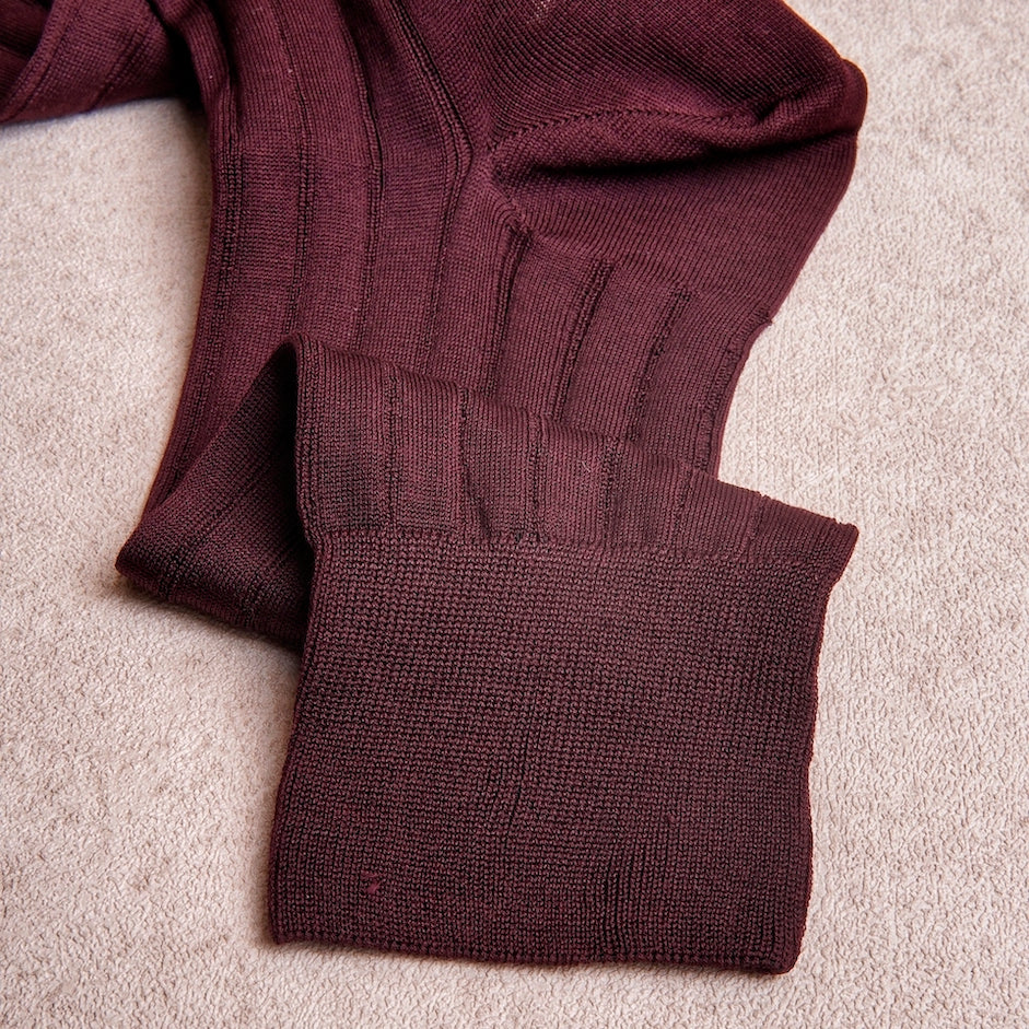 Carpi Burgundy Mid Calf 240needls Cotton Socks