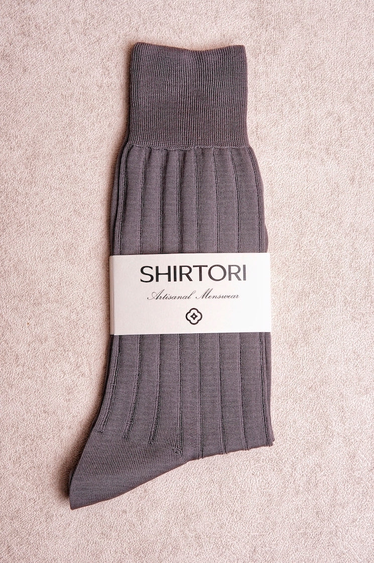 Carpi Grey Mid Calf 240needls Cotton Socks