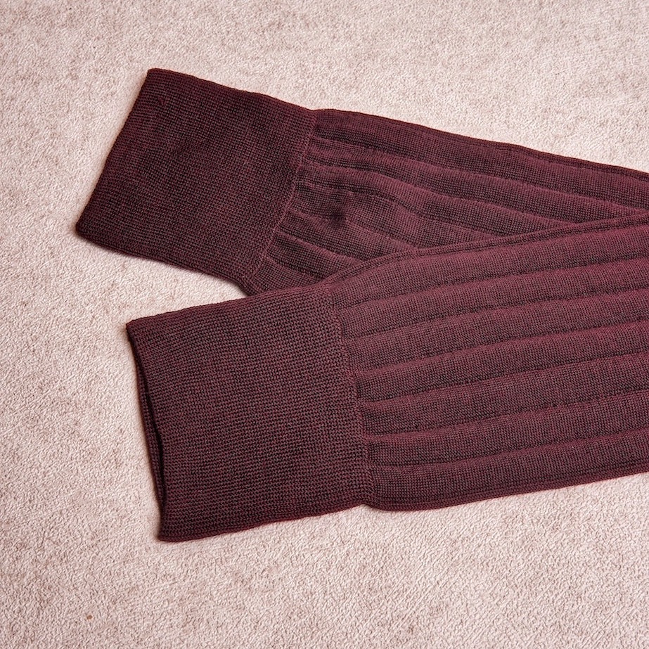 Carpi Burgundy Mid Calf 240needls Cotton Socks