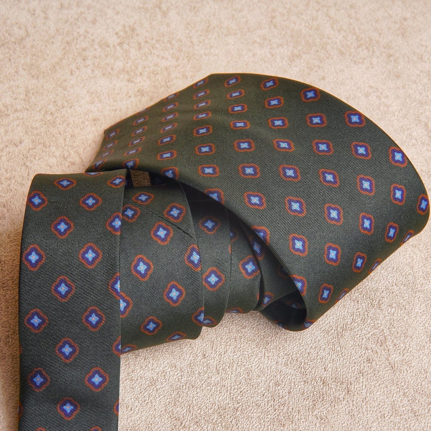 Signature Icon Dark Green Silk Tie