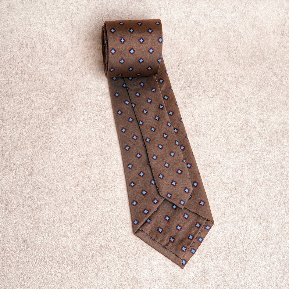 Signature Icon Rustic Brown Silk Tie