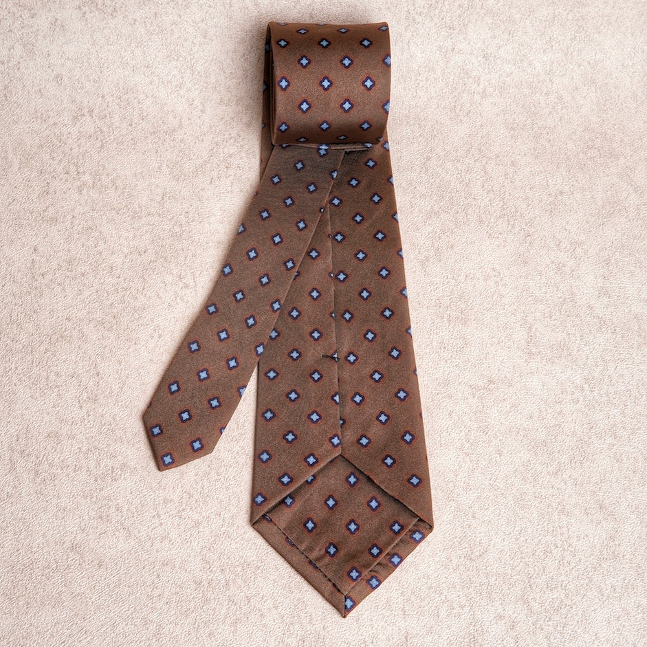 Signature Icon Rustic Brown Silk Tie