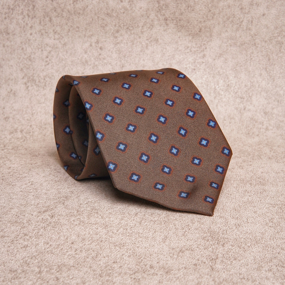 Signature Icon Rustic Brown Silk Tie