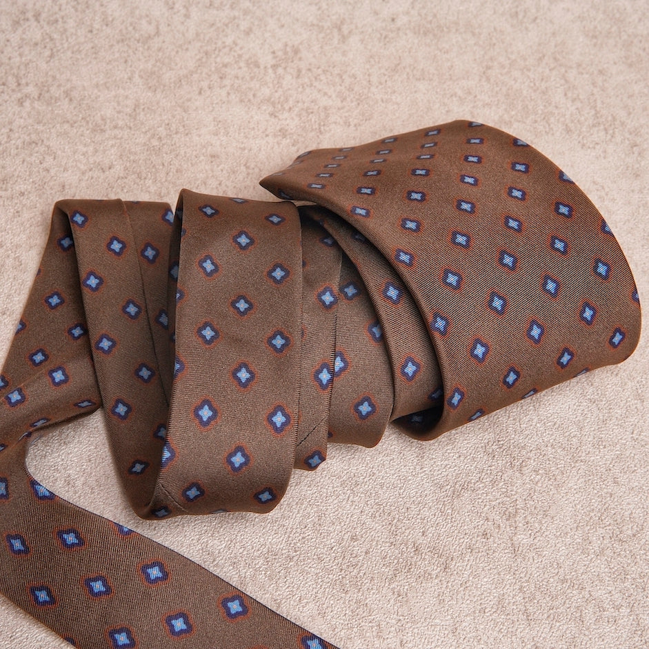 Signature Icon Rustic Brown Silk Tie