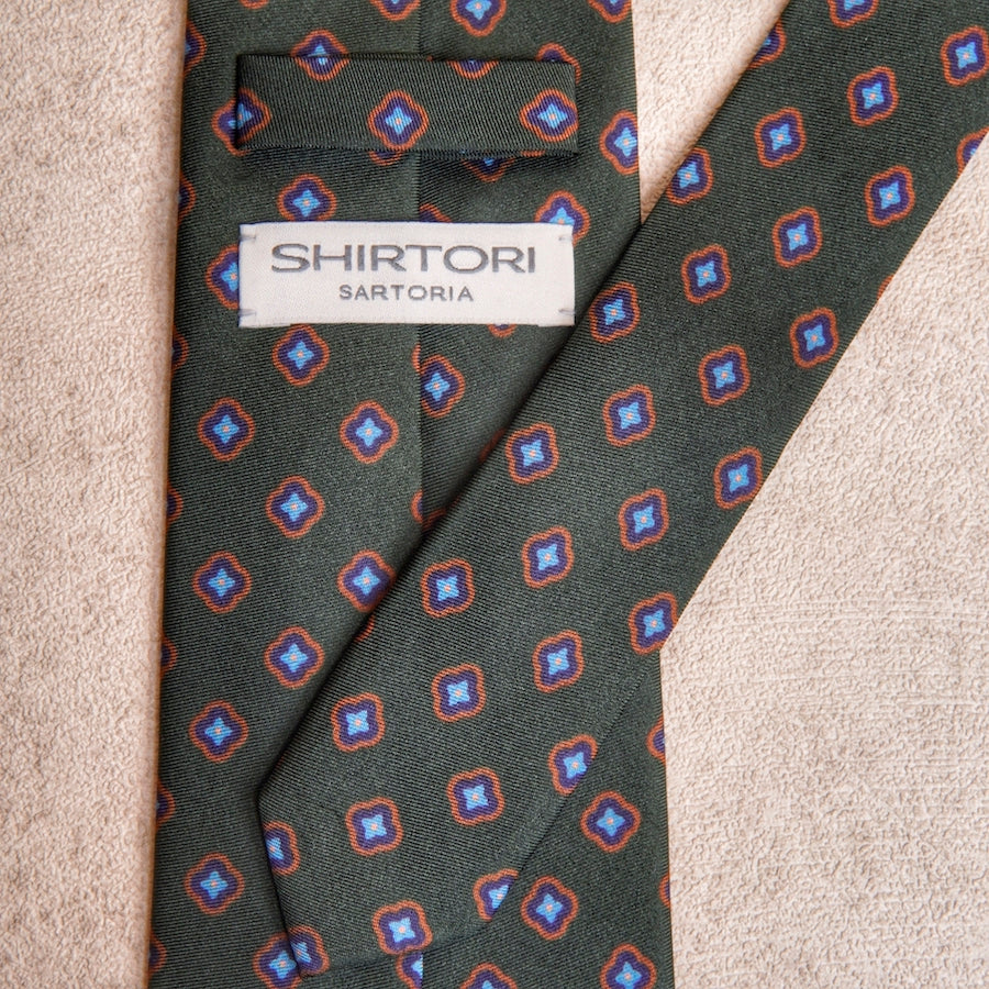 Signature Icon Dark Green Silk Tie