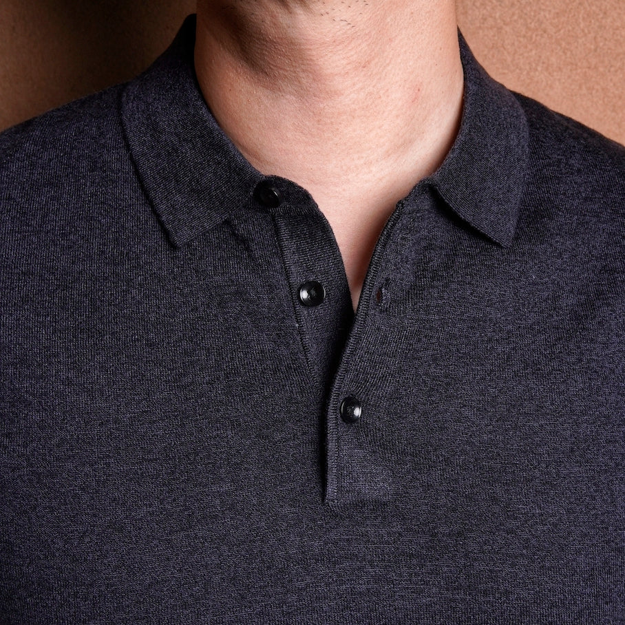 Napoli Melange Dark Grey Knit Polo