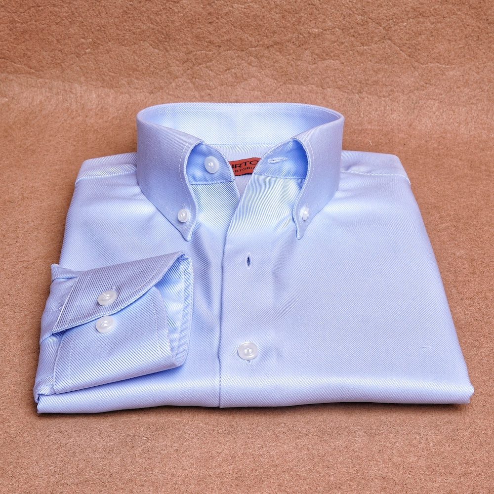 Twill Blue Button Down Cotton Shirt