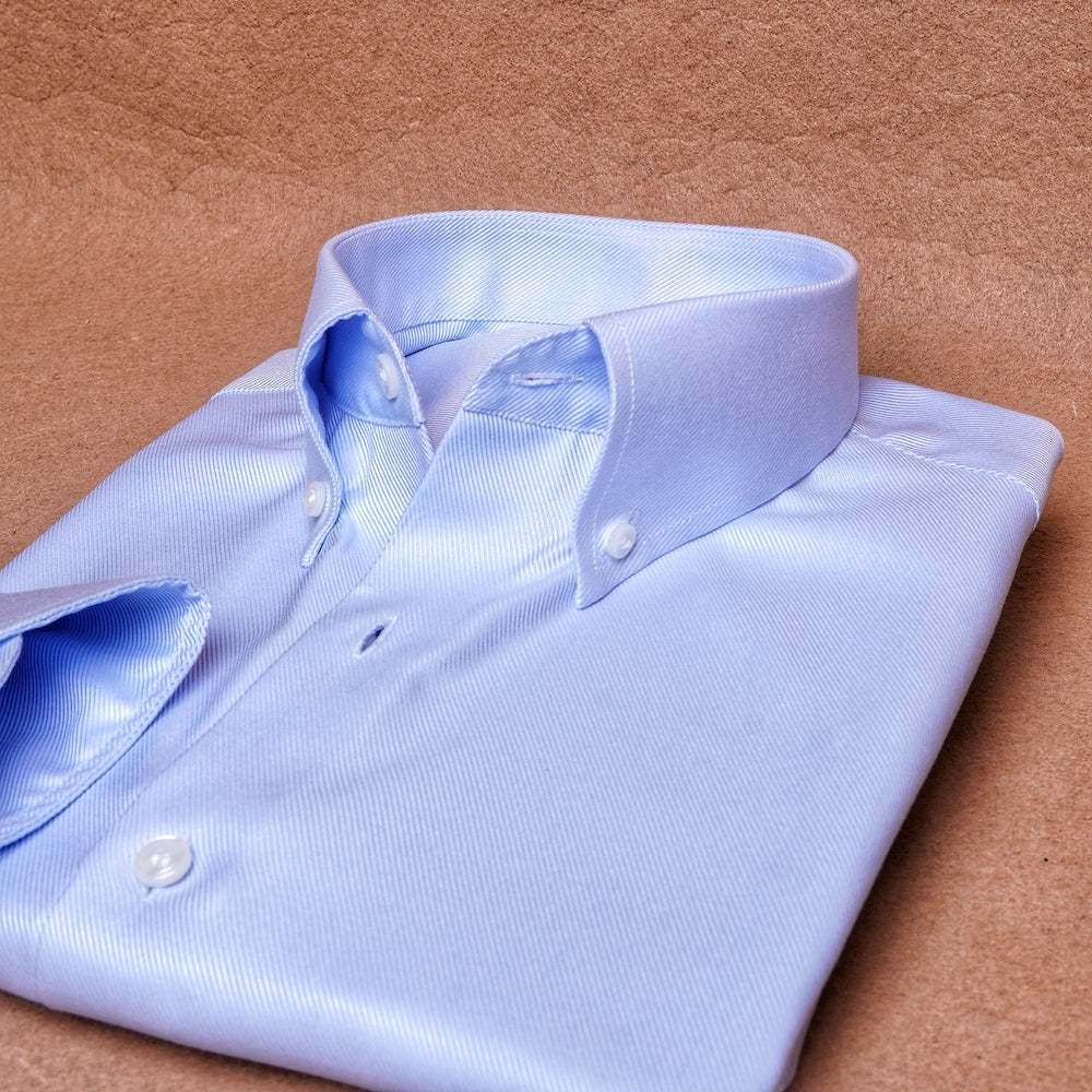 Twill Blue Button Down Cotton Shirt