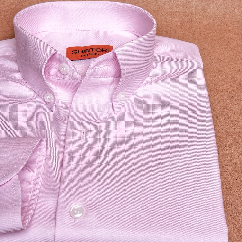 Twill Pink Button Down Cotton Shirt