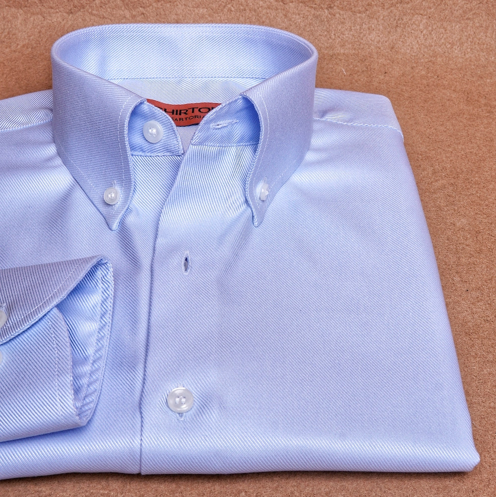 Twill Blue Button Down Cotton Shirt