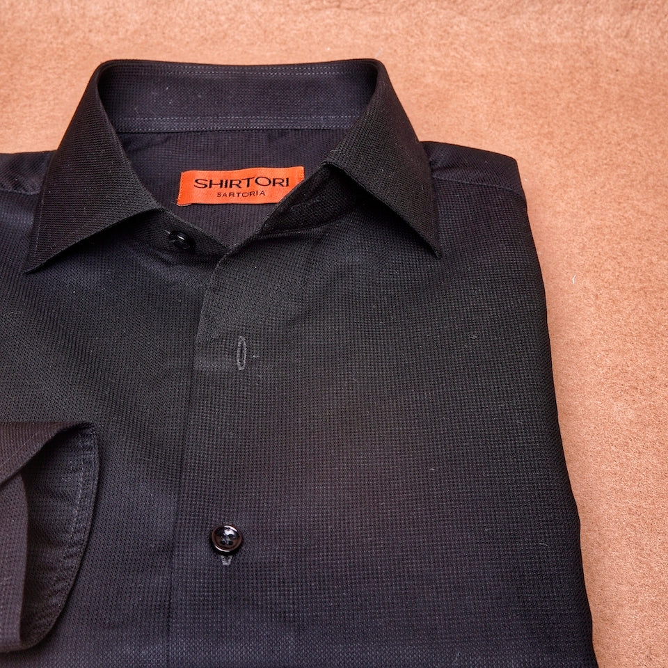 Dobby Black Cotton Shirt
