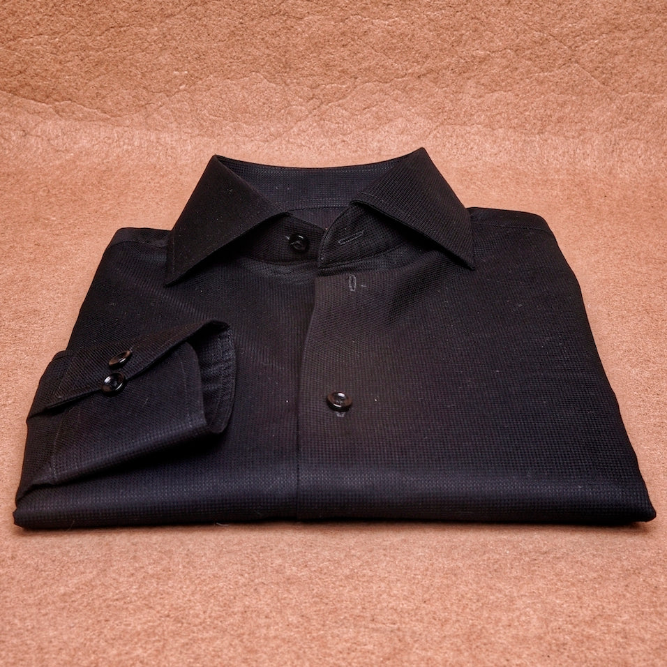Dobby Black Cotton Shirt