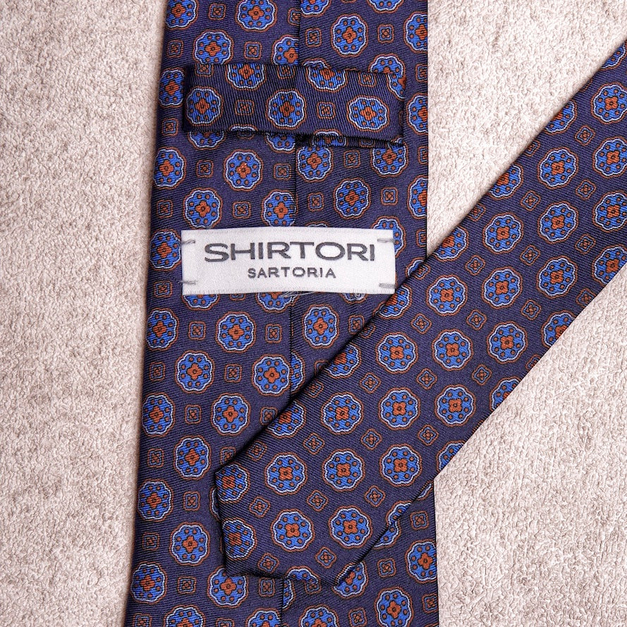 Artisan Medallion Blue Navy Silk Tie