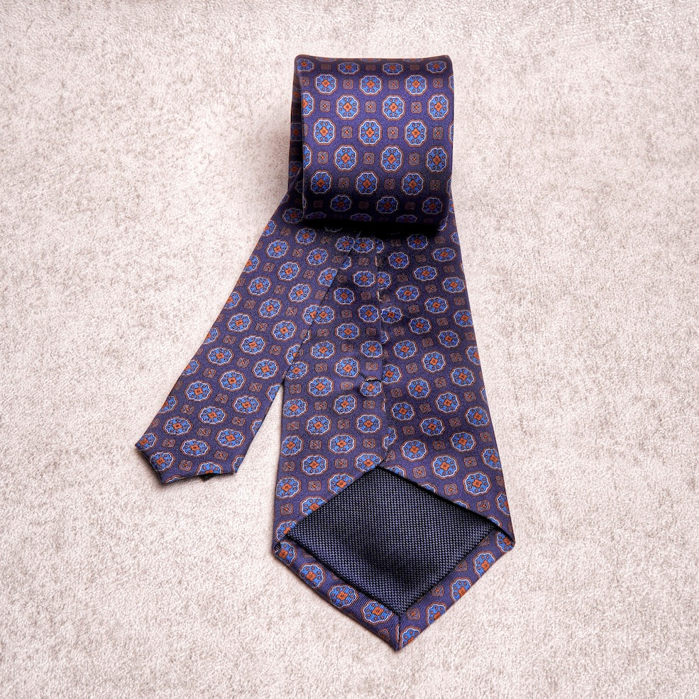 Artisan Medallion Blue Navy Silk Tie