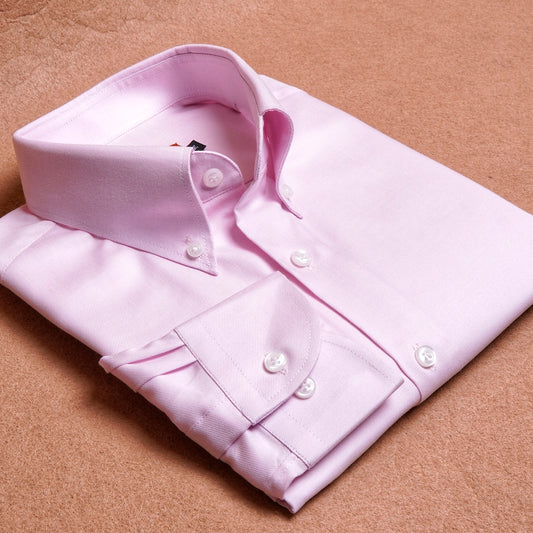 Twill Pink Button Down Cotton Shirt (Sartoria Label)