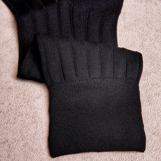 Carpi Black Mid Calf 240needls Cotton Socks