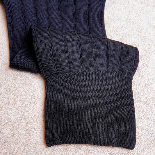 Carpi Navy Mid Calf 240needls Cotton Socks