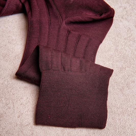 Carpi Burgundy Mid Calf 240needls Cotton Socks