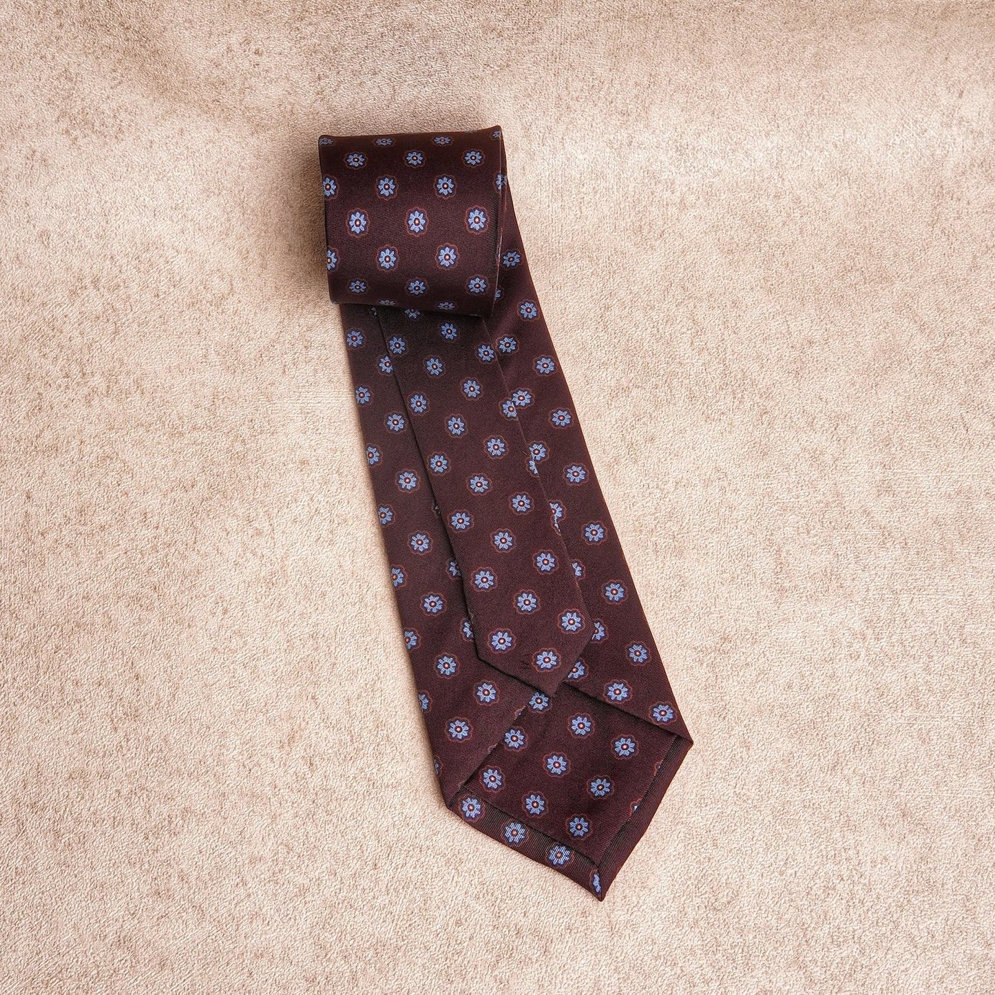 Signature Flower Dark Maroon Silk Tie