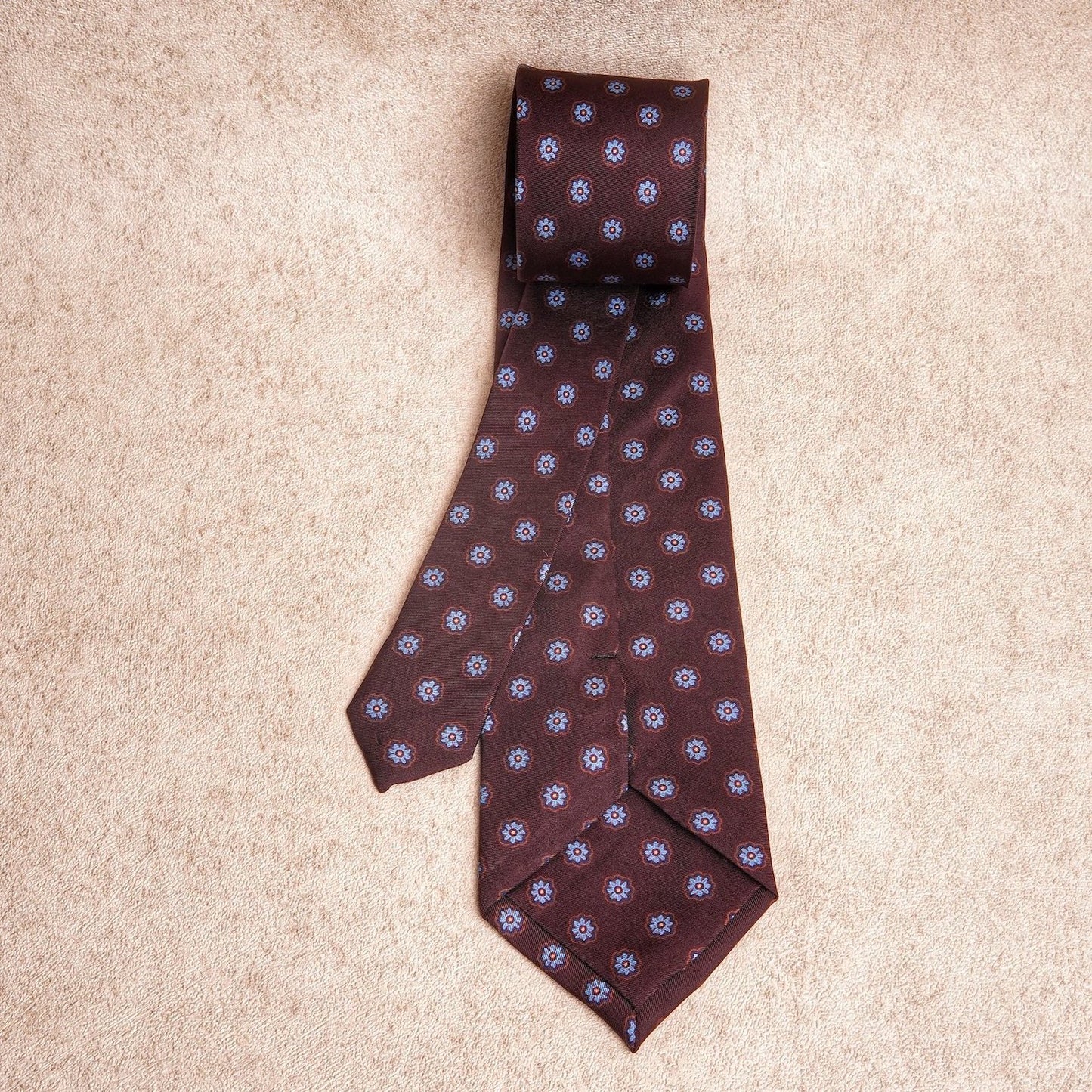 Signature Flower Dark Maroon Silk Tie