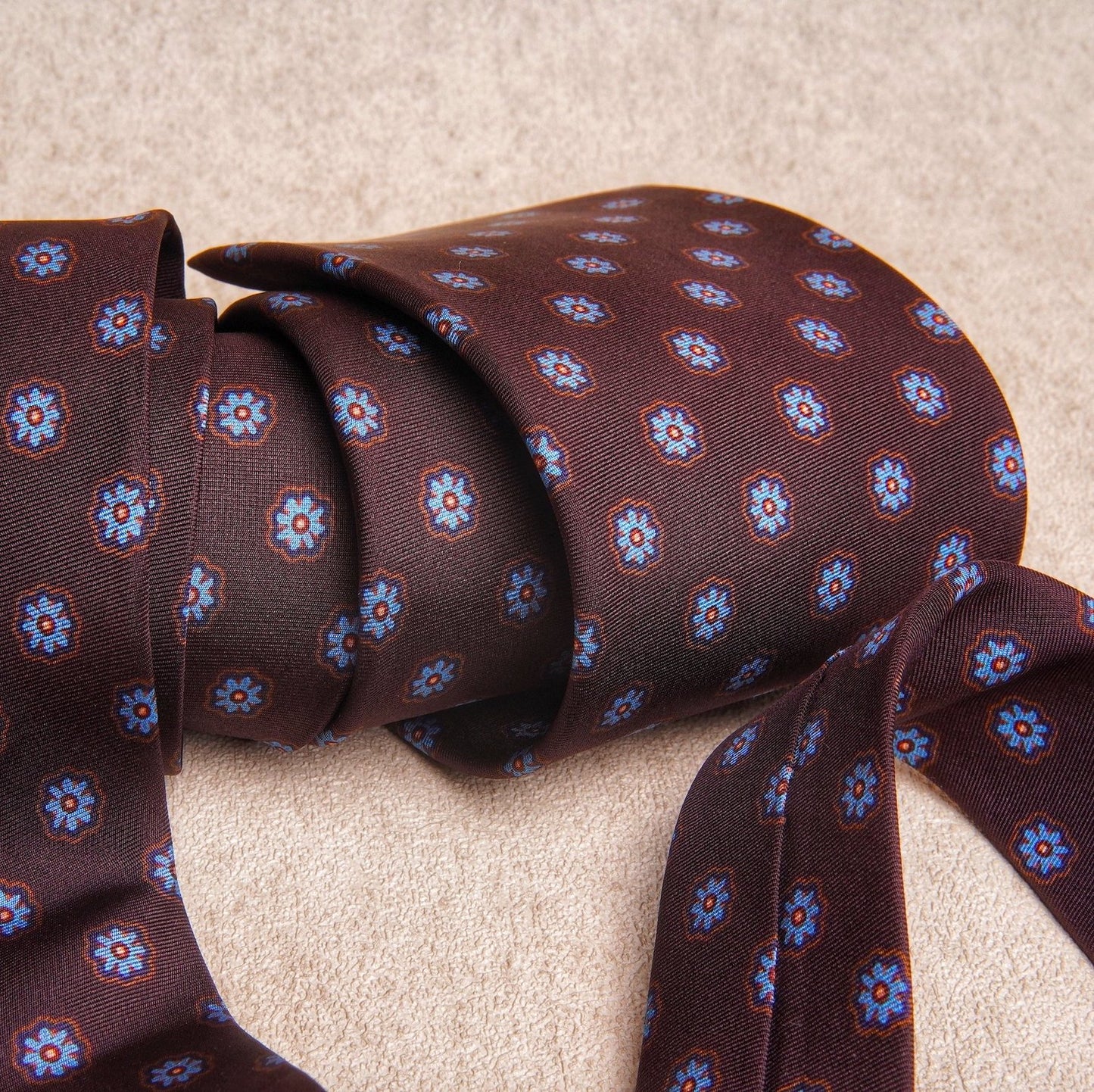 Signature Flower Dark Maroon Silk Tie
