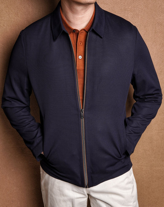 Elegant Navy Harrington Jacket