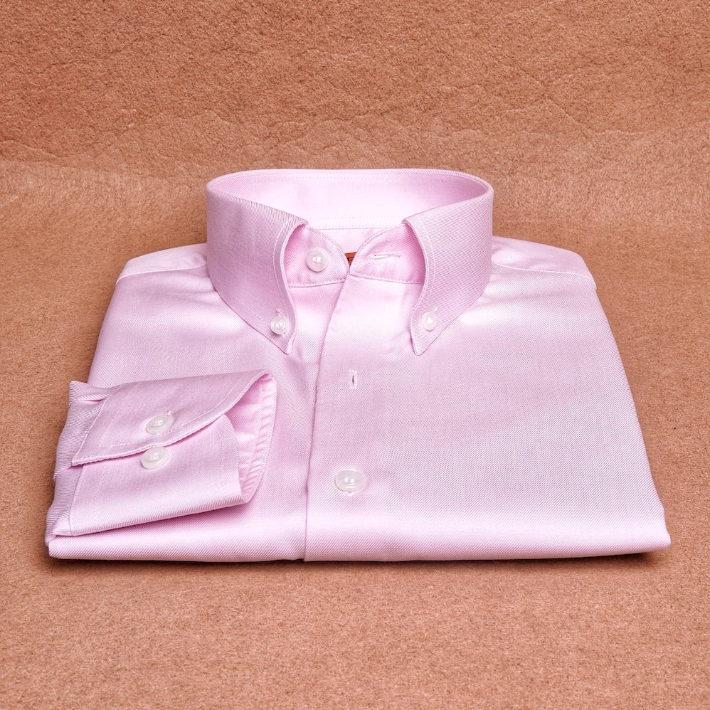 Twill Pink Button Down Cotton Shirt