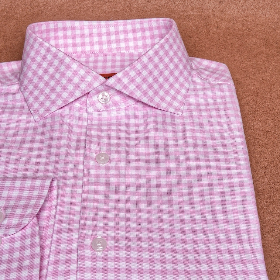 Oxford Gingham Pink Cotton Shirt