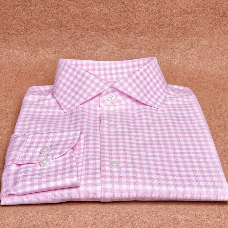 Oxford Gingham Pink Cotton Shirt