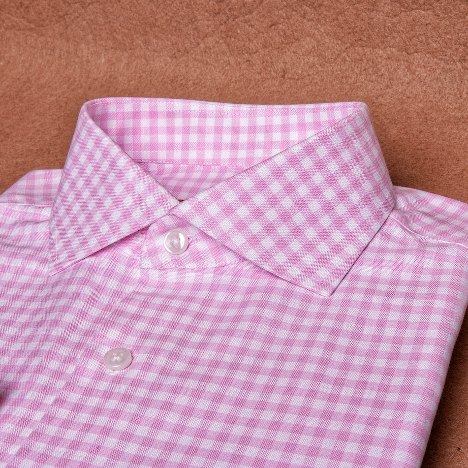 Oxford Gingham Pink Cotton Shirt