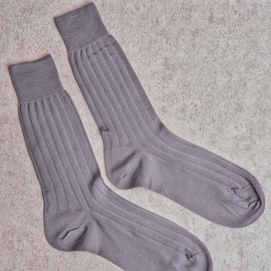 Carpi Grey Mid Calf 240needls Cotton Socks