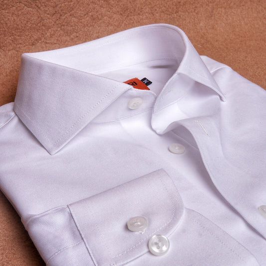 Twill White Cotton Shirt