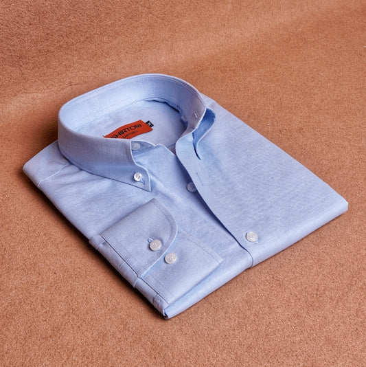 Azure Linen Cotton Button Down Shirt
