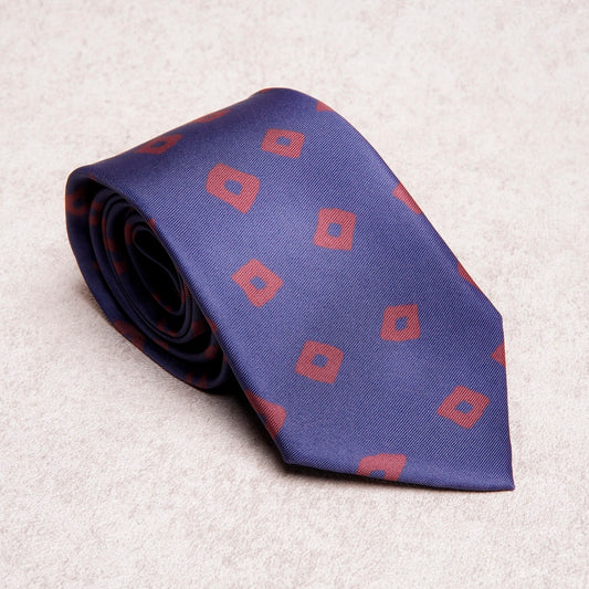 Diamond Red Navy Microfiber Tie